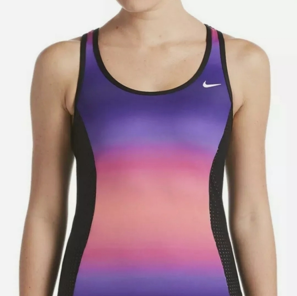 NWT Womens Nike Spectrum Open Back Tankini Large